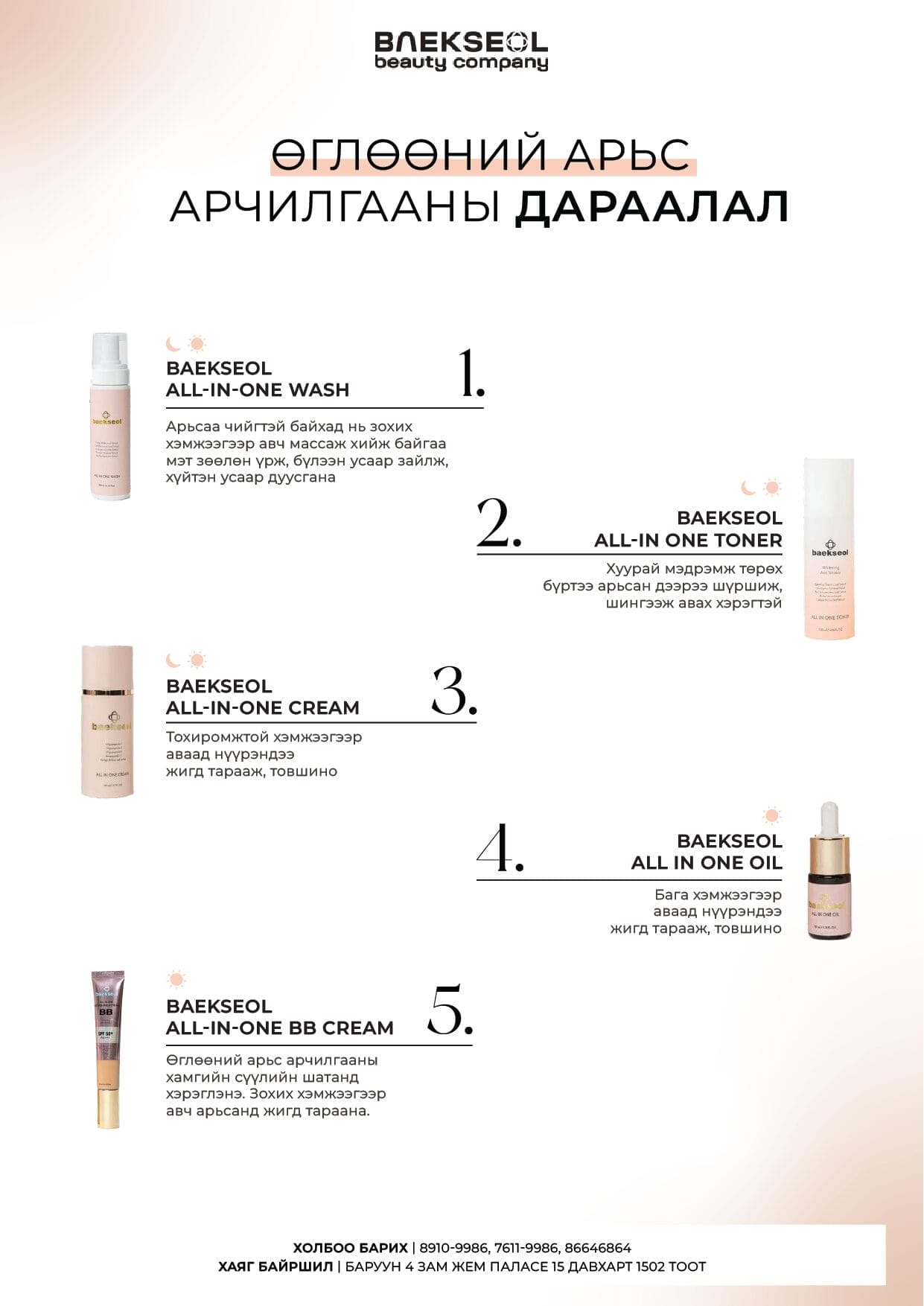 Өглөөний арьс арчилгааны дараалал Өглөөний арьс арчилгааны дараалал
